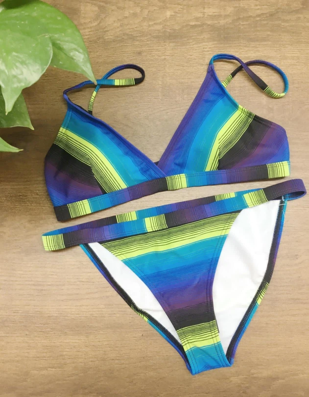 Colorful Striped Thin Strap Swimwear factory